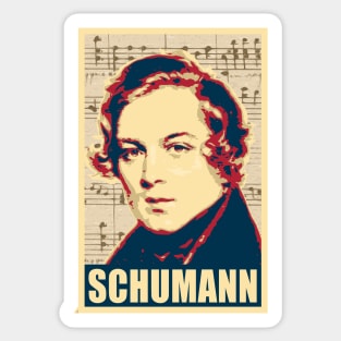 Robert Schumann musical notes Sticker